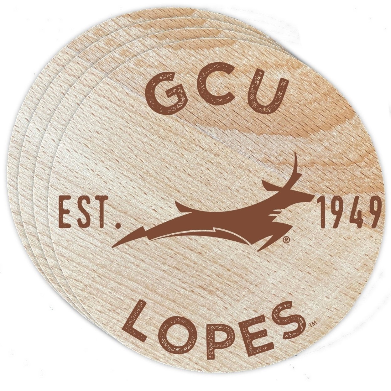 Grand Canyon University Lopes Wood Coaster Engraved 4 Pack