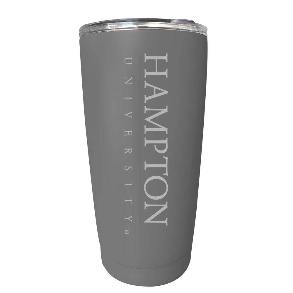 Hampton University Etched 16 Oz Stainless Steel Tumbler (Gray)