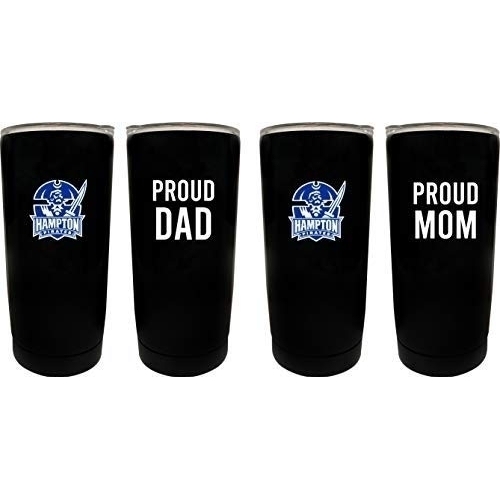Hampton University Proud Mom And Dad 16 Oz Insulated Stainless Steel Tumblers 2 Pack Black.