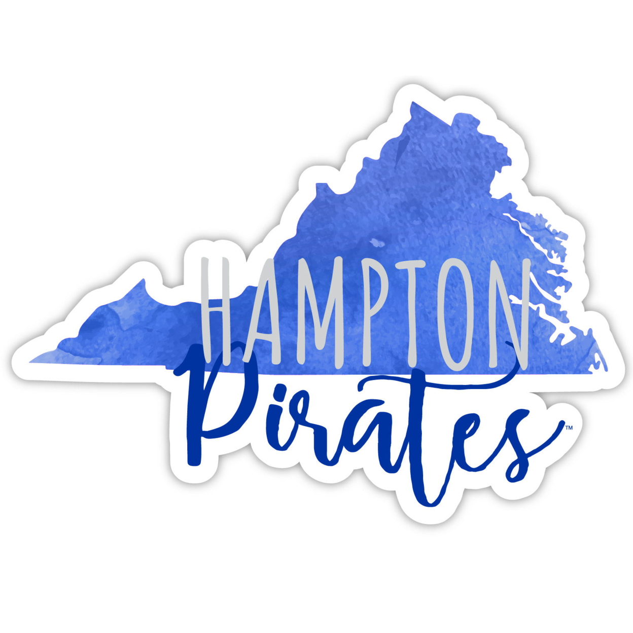 Hampton University Watercolor State Die Cut Decal 2-Inch
