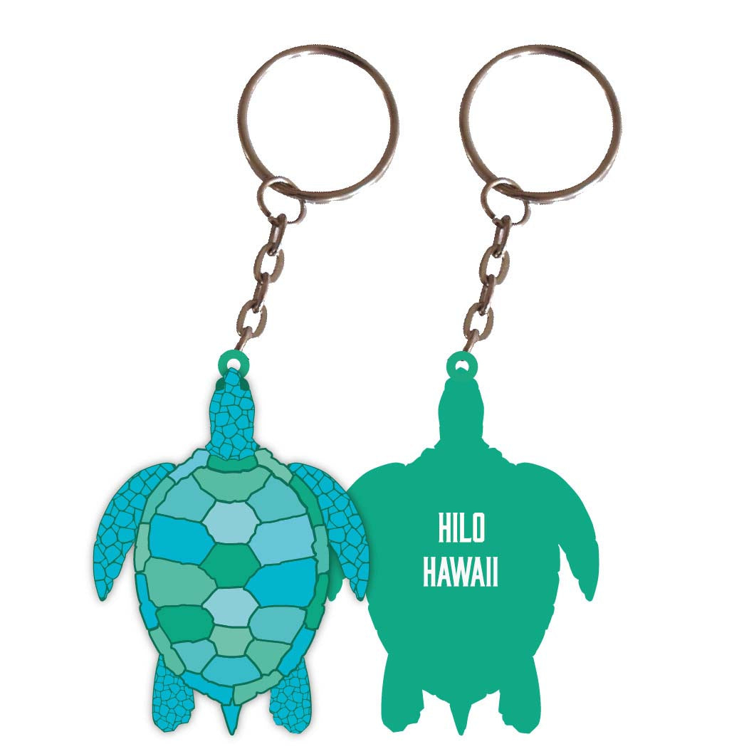 Hilo Hawaii Turtle Metal Keychain
