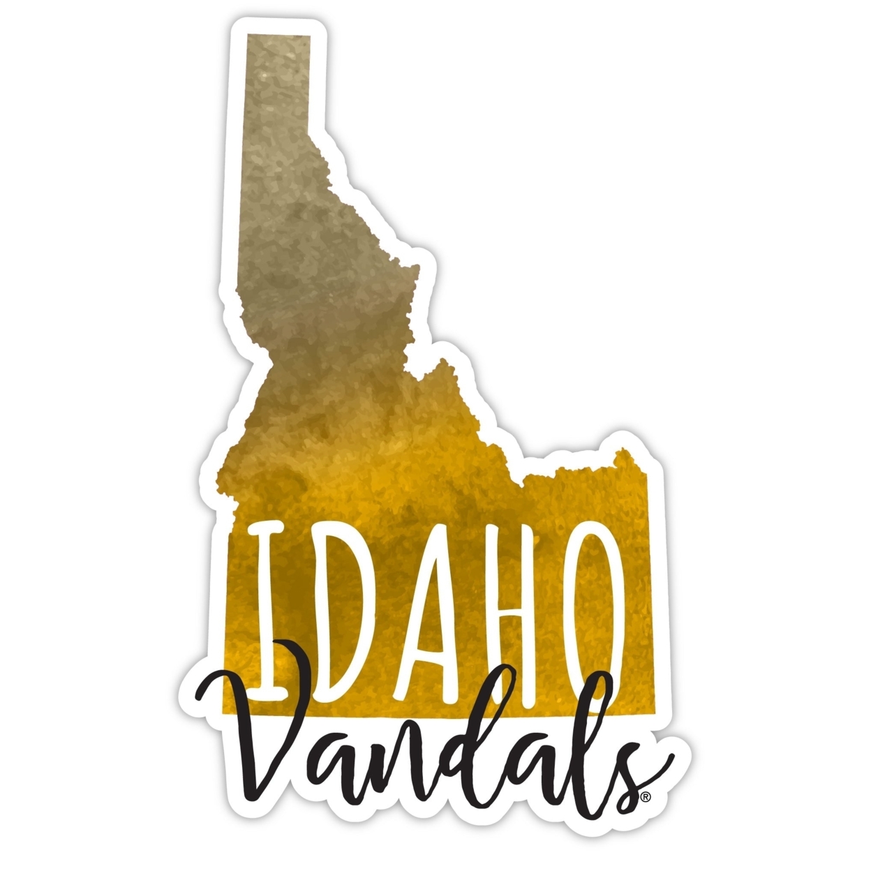 Idaho Vandals Watercolor State Die Cut Decal 2-Inch