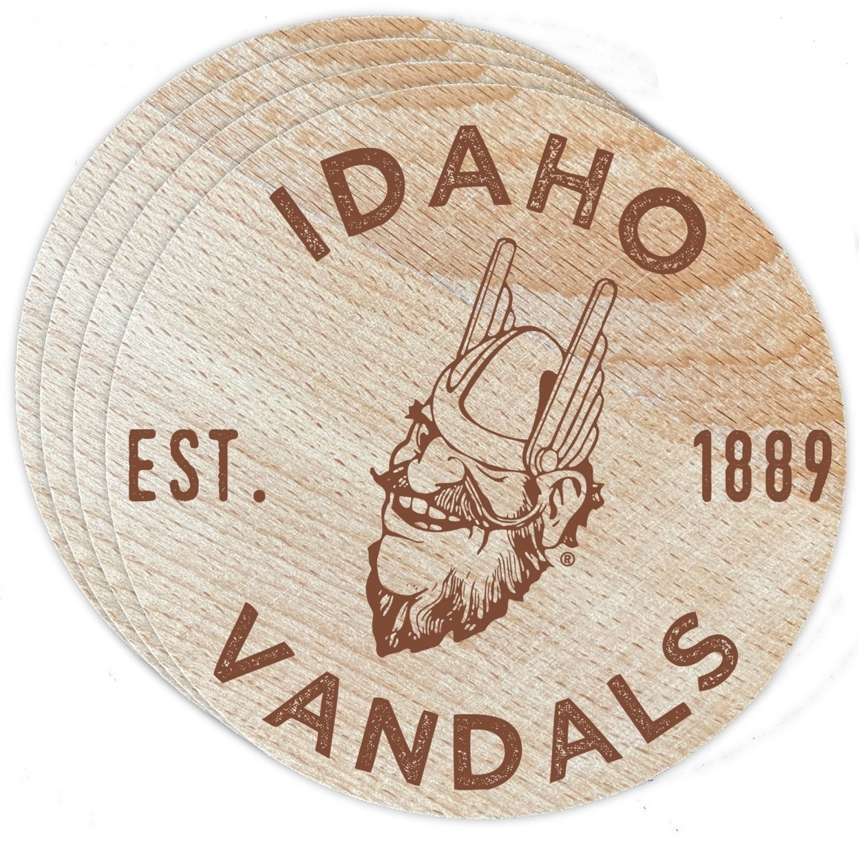 Idaho Vandals Wood Coaster Engraved 4 Pack