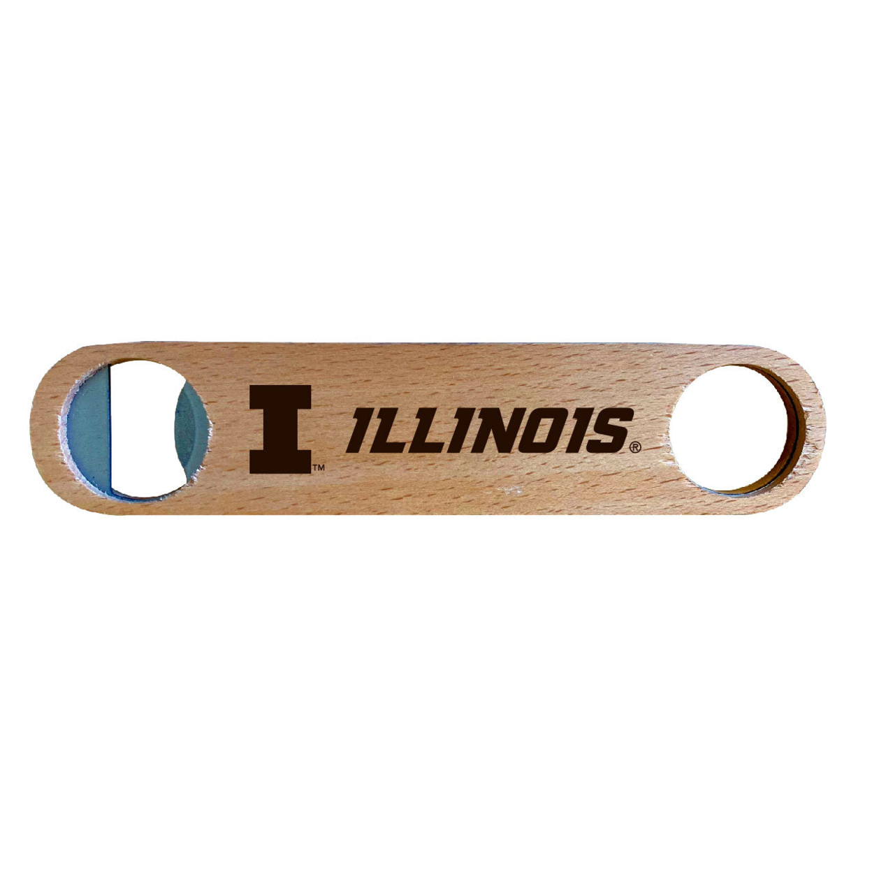 Illinois Fighting Illini Laser Etched Wooden Bottle Opener College Logo Design