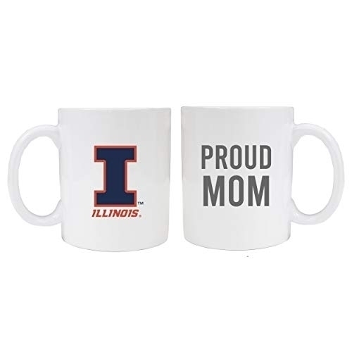 Illinois Fighting Illini Proud Mom Ceramic Coffee Mug - White