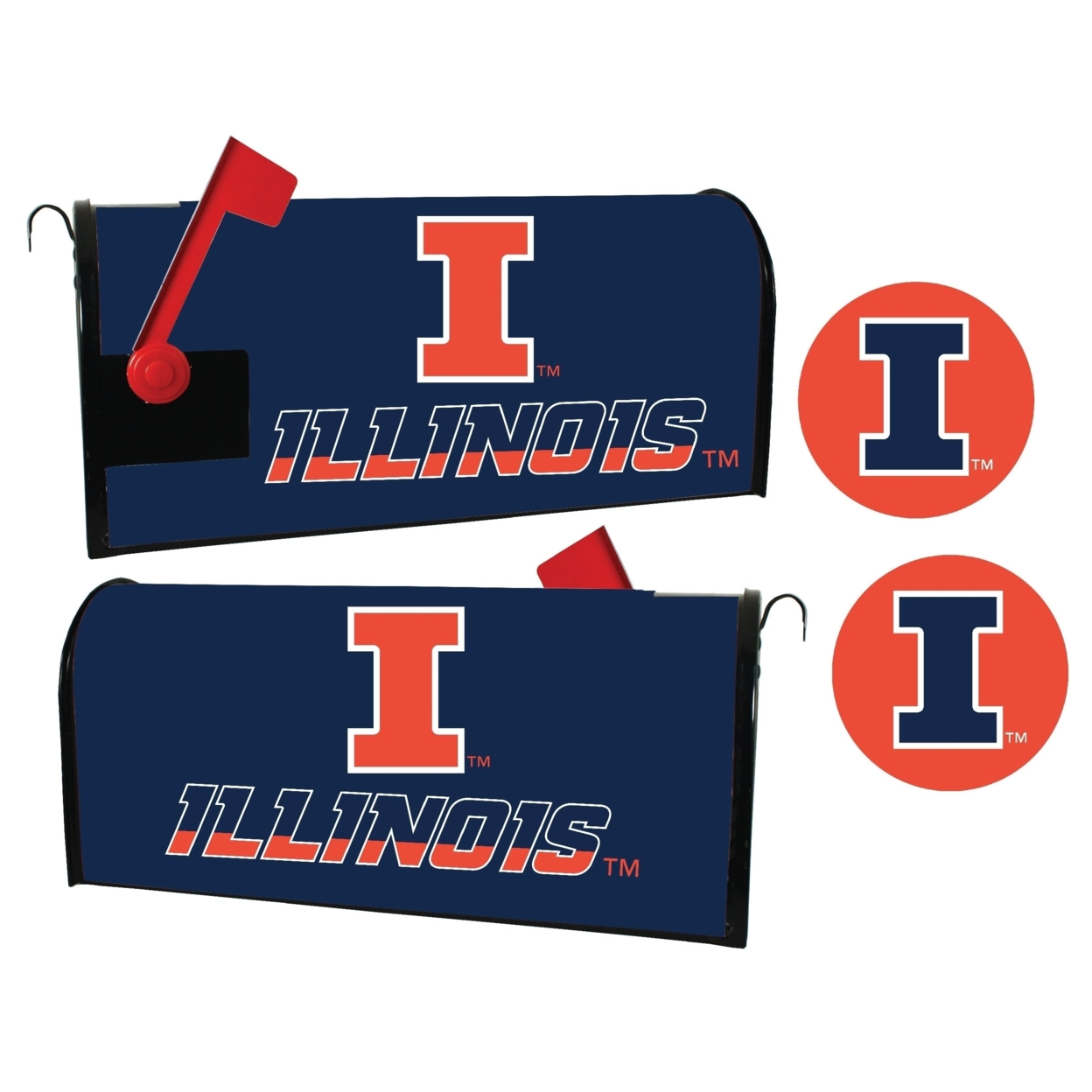 Illinois Fighting Illini Magnetic Mailbox Cover & Sticker Set