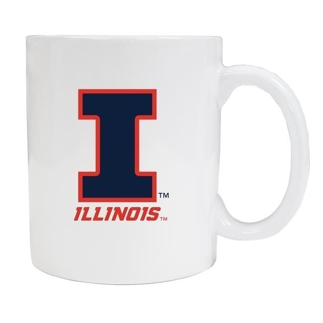 Illinois Fighting Illini White Ceramic Coffee Mug 2-Pack (White).
