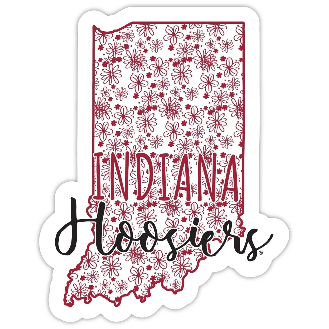 Illinois State Redbirds Floral State Die Cut Decal 4-Inch