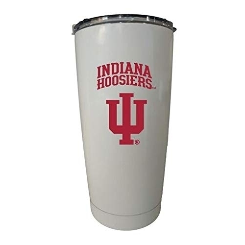 Indiana Hoosiers 16 Oz White Insulated Stainless Steel Tumbler White.