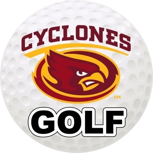 Iowa State Cyclones 4-Inch Round Golf Ball Vinyl Decal Sticker
