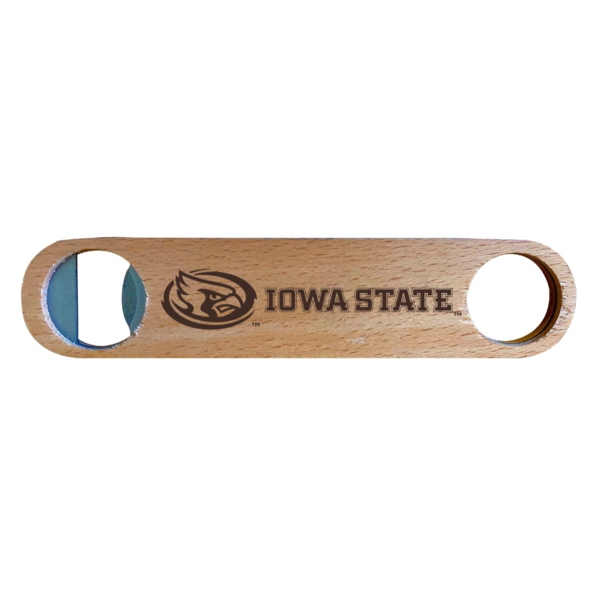 Iowa State Cyclones Laser Etched Wooden Bottle Opener College Logo Design