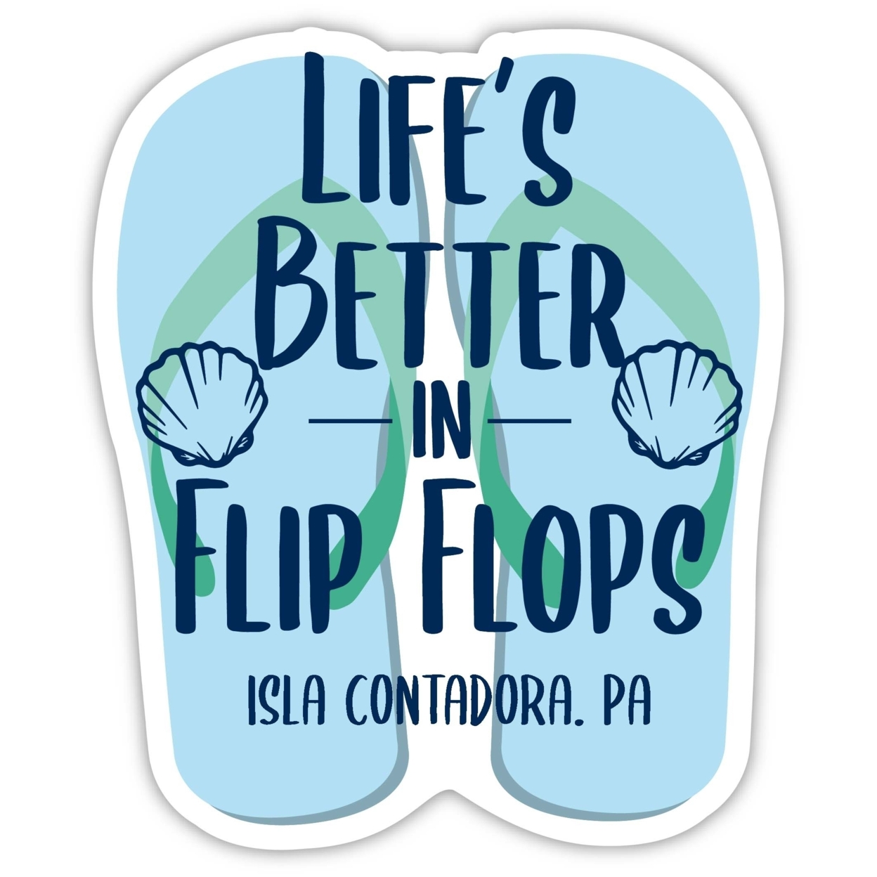 Isla Contadora Panama Souvenir 4 Inch Vinyl Decal Sticker Flip Flop Design