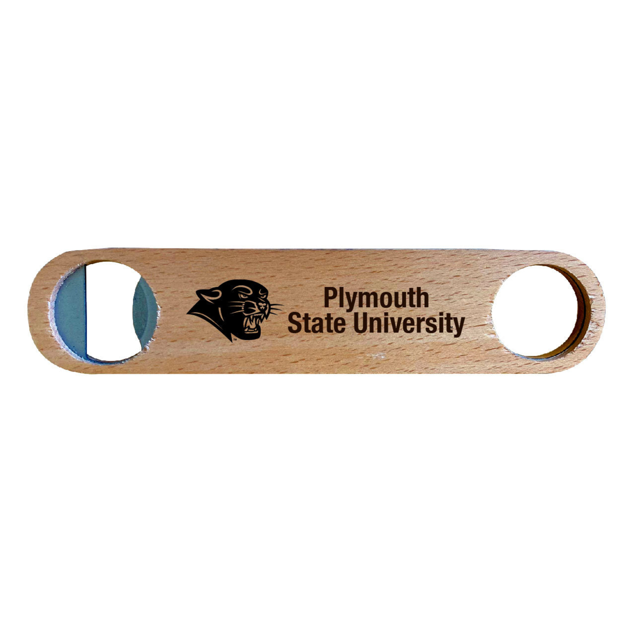 Plymouth State University Laser Etched Wooden Bottle Opener College Logo Design