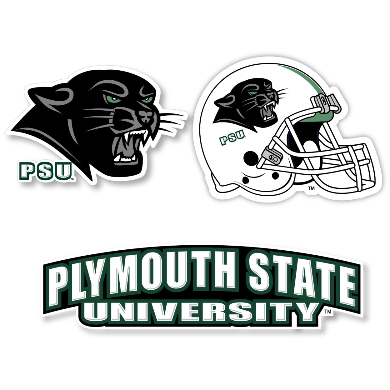 Plymouth State University Vinyl Decal Sticker 3 Pack 4-Inch Each