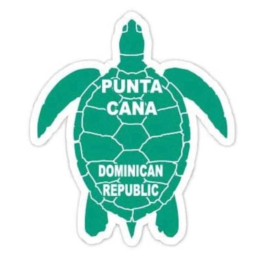 Punta Cana Dominican Republic 4 Inch Green Turtle Shape Decal Stickerr