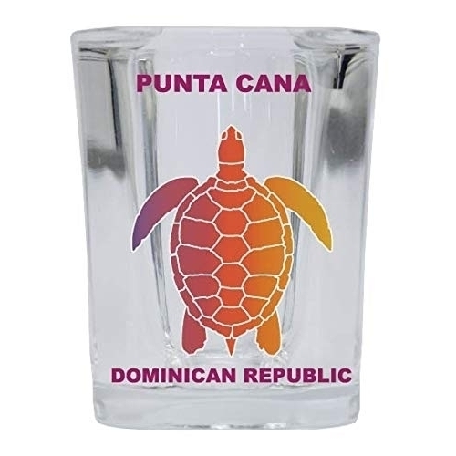 Punta Cana Rainbow Turtle Square Shot Glass