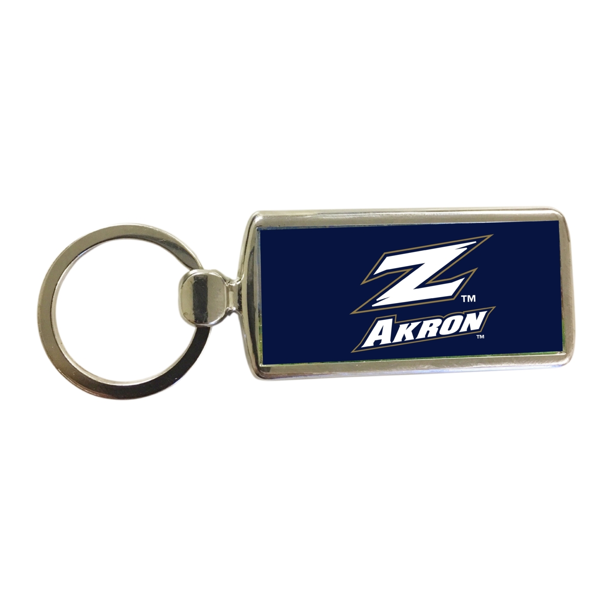 R And R Imports Akron Zips Metal Keychain