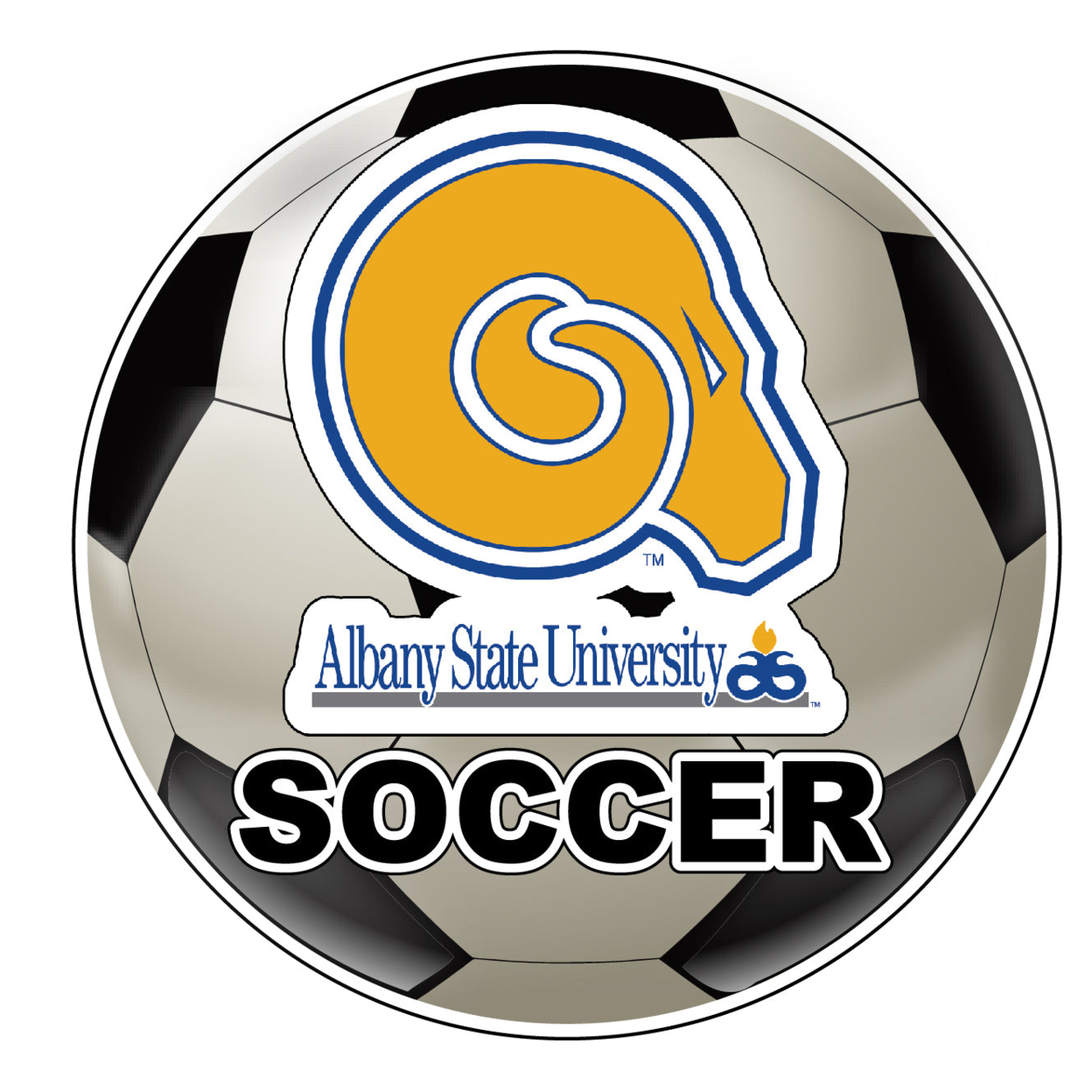 Albany State University 4-Inch Round Soccer Ball Vinyl Decal Sticker
