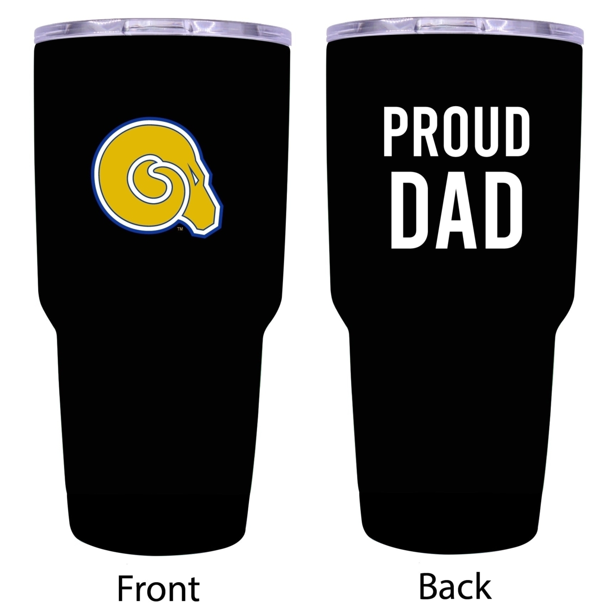 R And R Imports Albany State University Proud Dad 24 Oz Insulated Stainless Steel Tumblers Black.