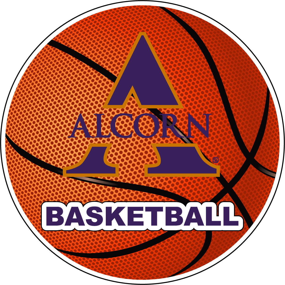 Alcorn State Braves 4-Inch Round Basketball Vinyl Decal Sticker