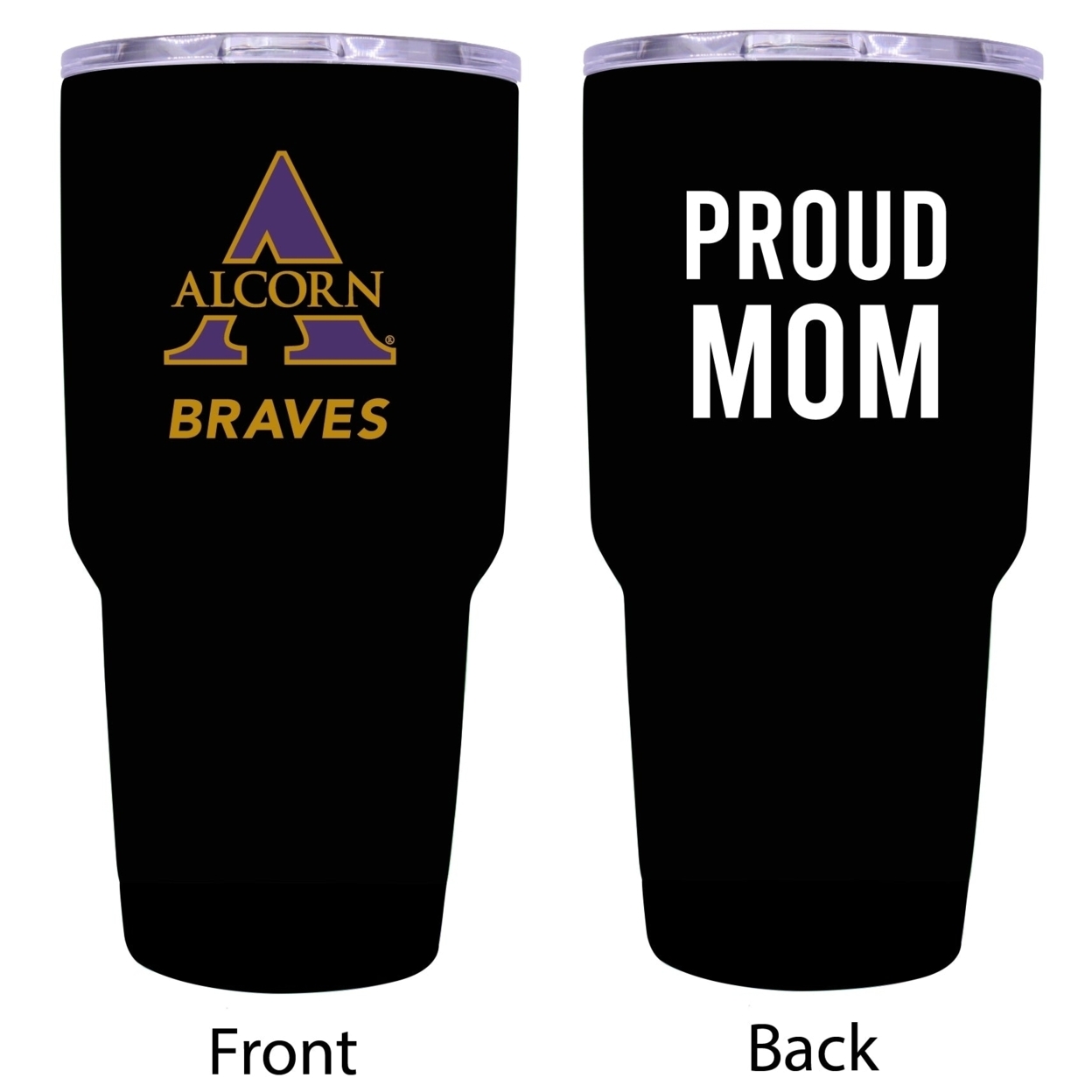 R And R Imports Alcorn State Braves Proud Mom 24 Oz Insulated Stainless Steel Tumblers Black.