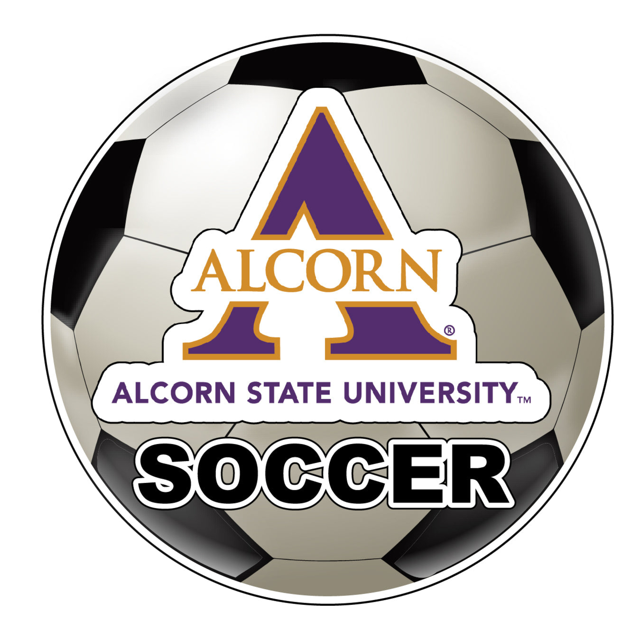 Alcorn State Braves 4-Inch Round Soccer Ball Vinyl Decal Sticker