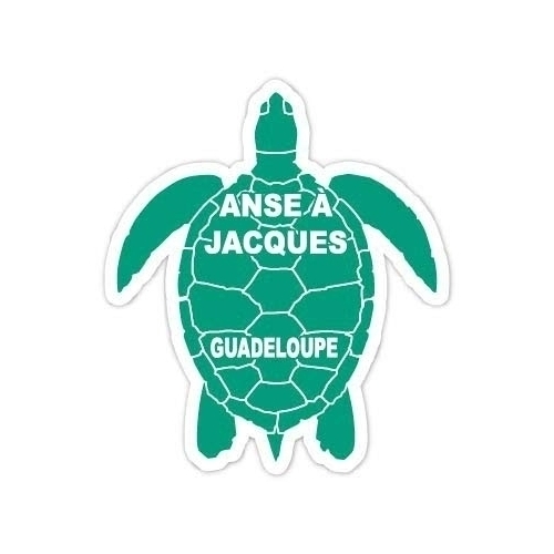 ANSE Ã  Jacques Guadeloupe 4 Inch Green Turtle Shape Decal Sticke