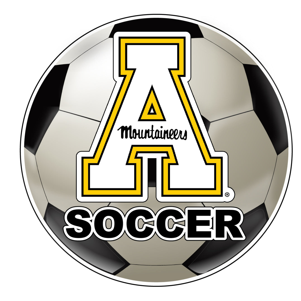Appalachian State 4-Inch Round Soccer Ball Vinyl Decal Sticker
