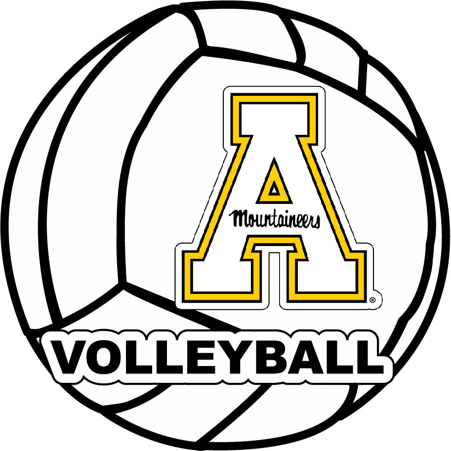 Appalachian State 4-Inch Round Volleyball Vinyl Decal Sticker