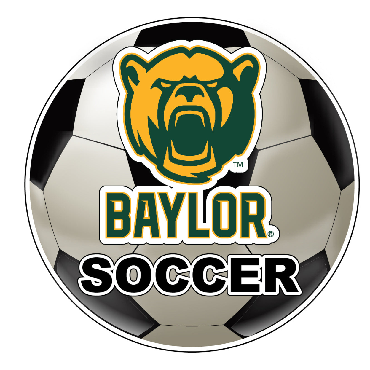Baylor Bears 4-Inch Round Soccer Ball Vinyl Decal Sticker