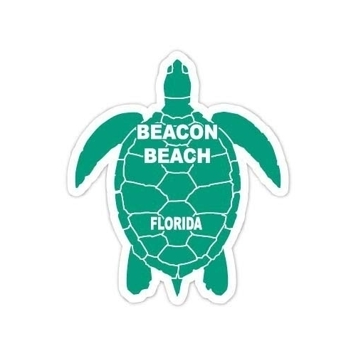 Beacon Beach Florida 4 Inch Green Turtle Shape Decal Sticke
