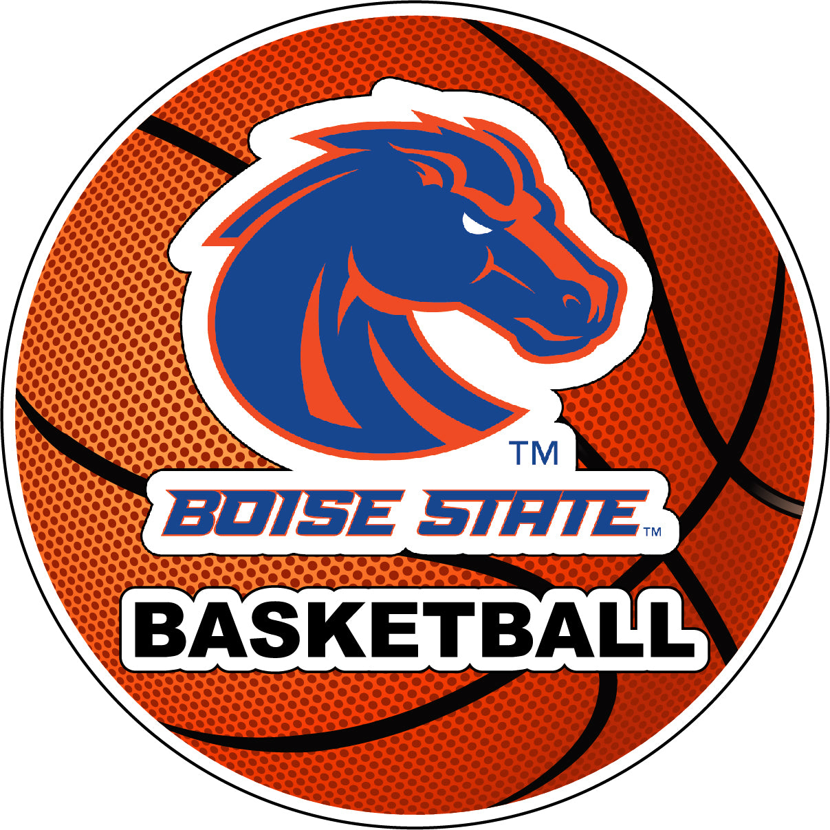 Boise State Broncos 4-Inch Round Basketball Vinyl Decal Sticker