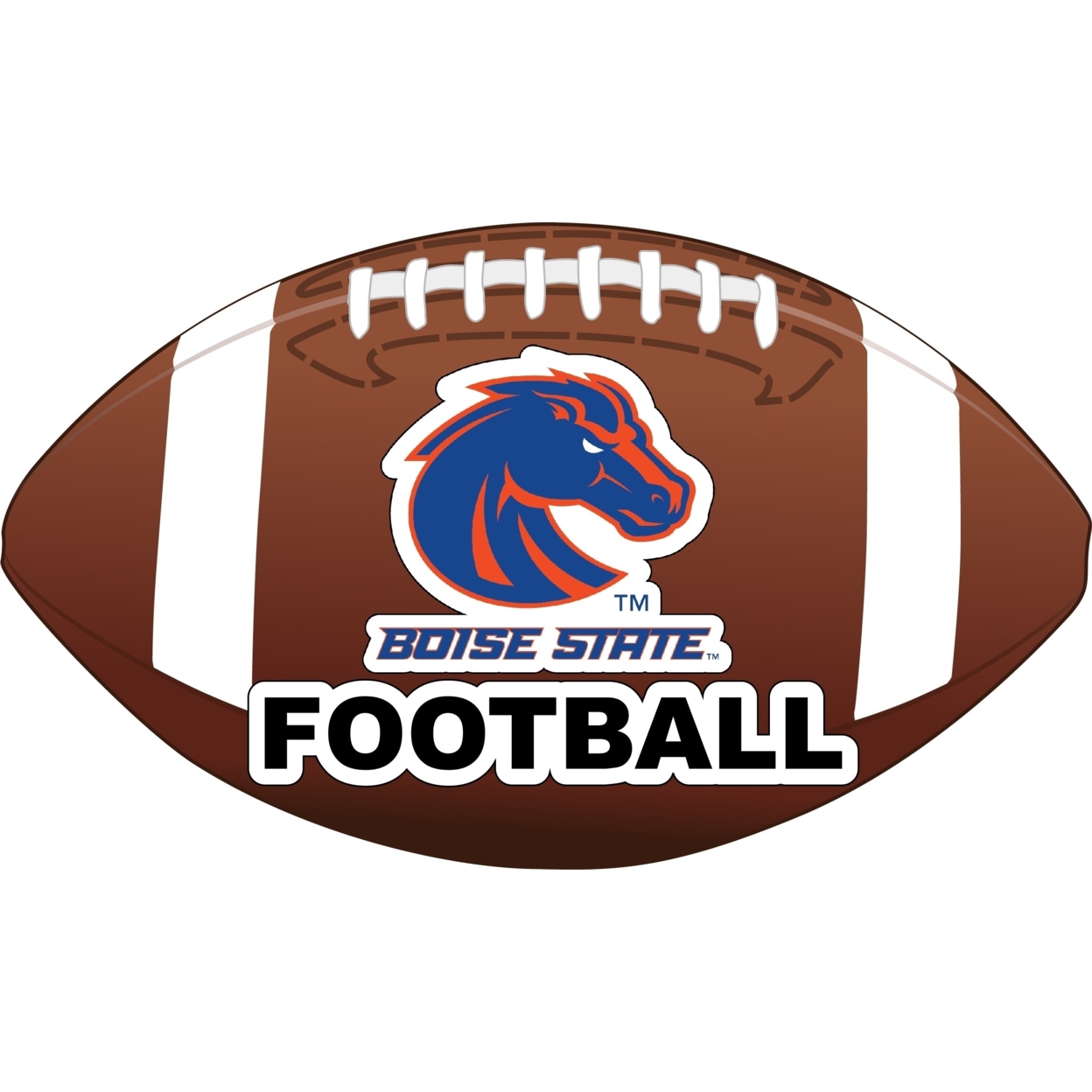 Boise State Broncos 4-Inch Round Football Vinyl Decal