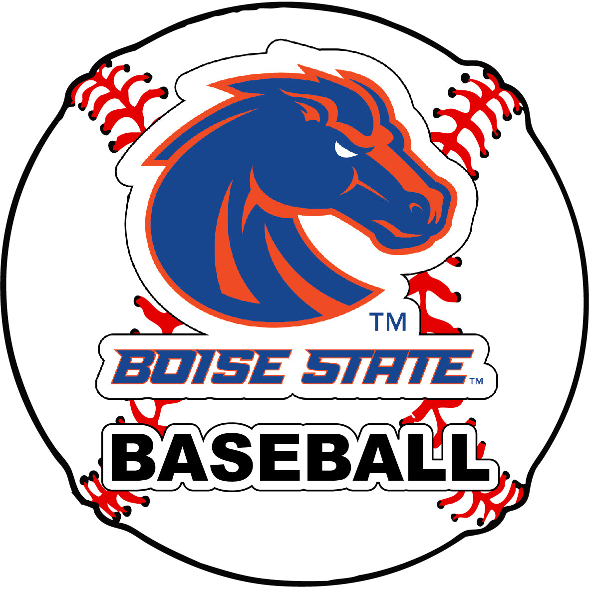 Boise State Broncos 4-Inch Round Baseball Vinyl Decal Sticker