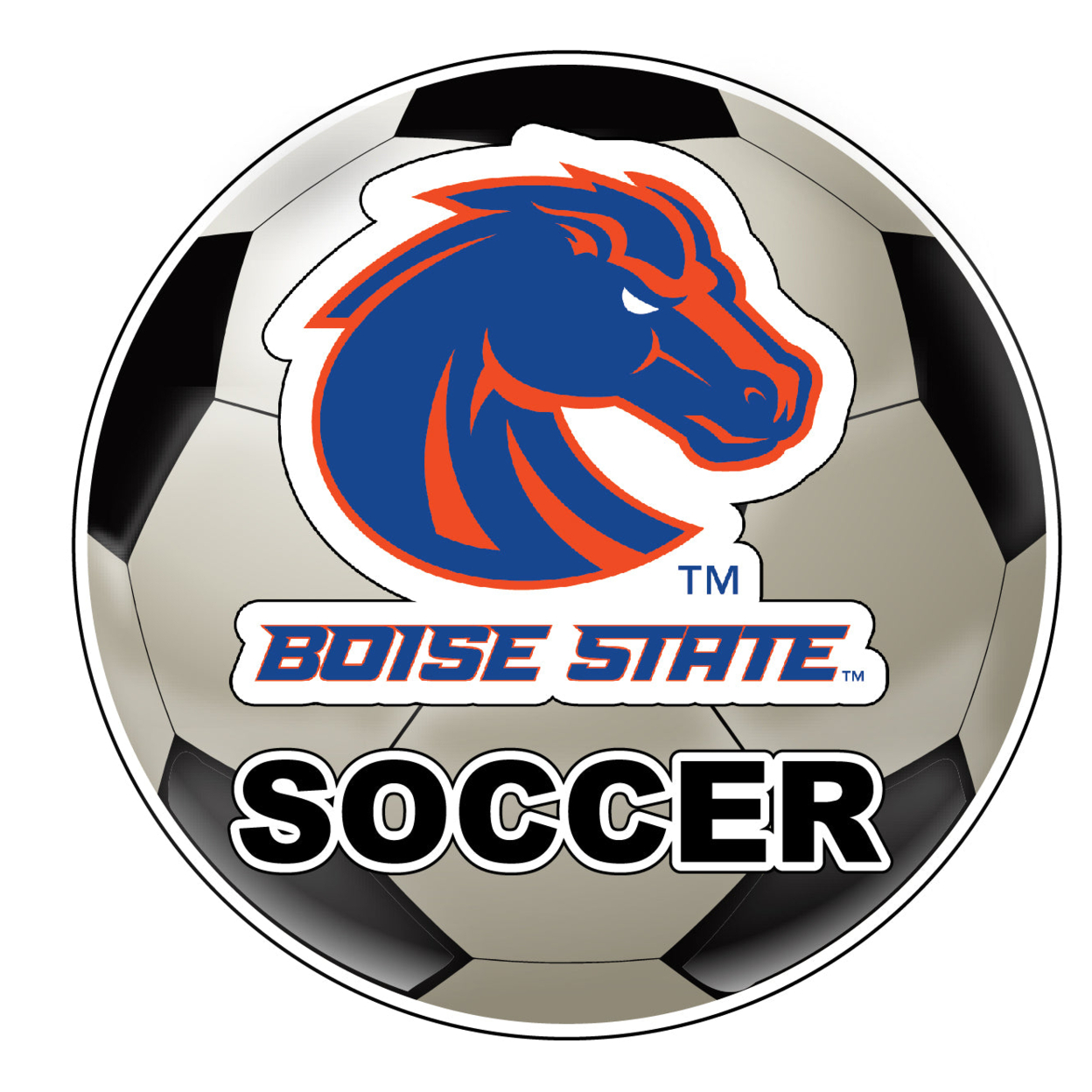 Boise State Broncos 4-Inch Round Soccer Ball Vinyl Decal Sticker
