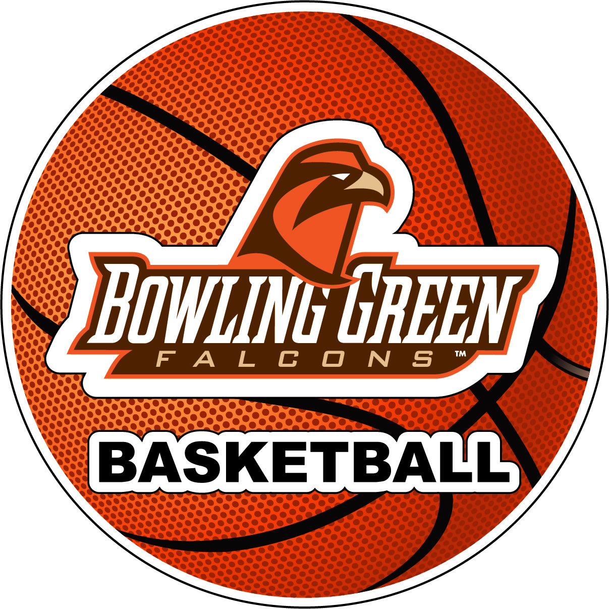 Bowling Green Falcons 4-Inch Round Basketball Vinyl Decal Sticker