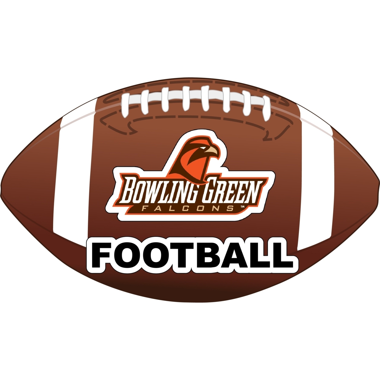 Bowling Green Falcons 4-Inch Round Football Vinyl Decal Sticker