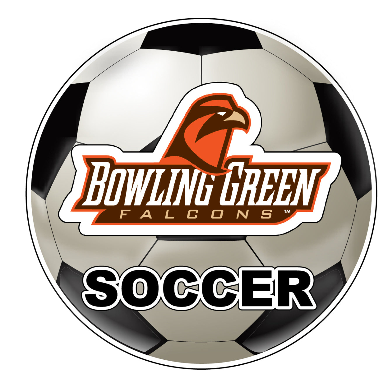 Bowling Green Falcons 4-Inch Round Soccer Ball Vinyl Decal Sticker