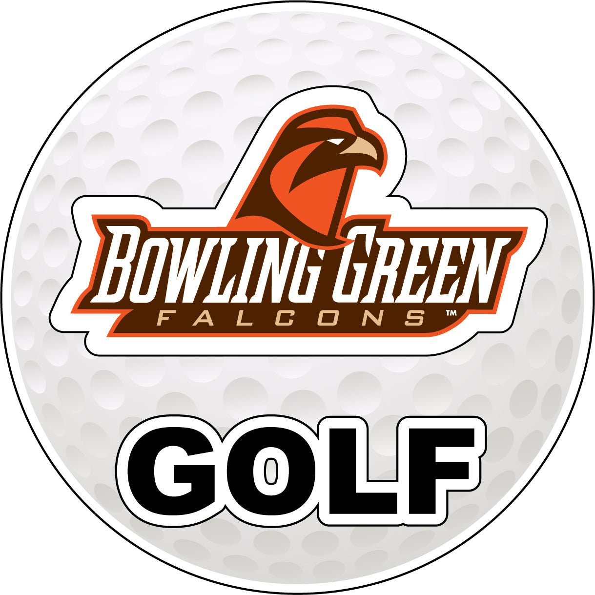Bowling Green Falcons 4-Inch Round Golf Ball Vinyl Decal Sticker