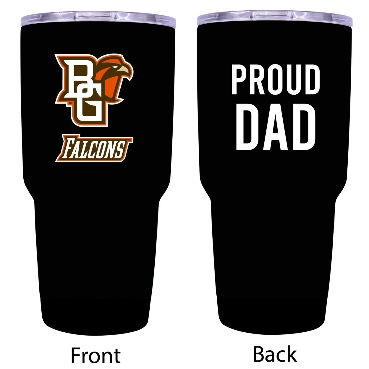 R And R Imports Bowling Green Falcons Proud Dad 24 Oz Insulated Stainless Steel Tumblers Black.