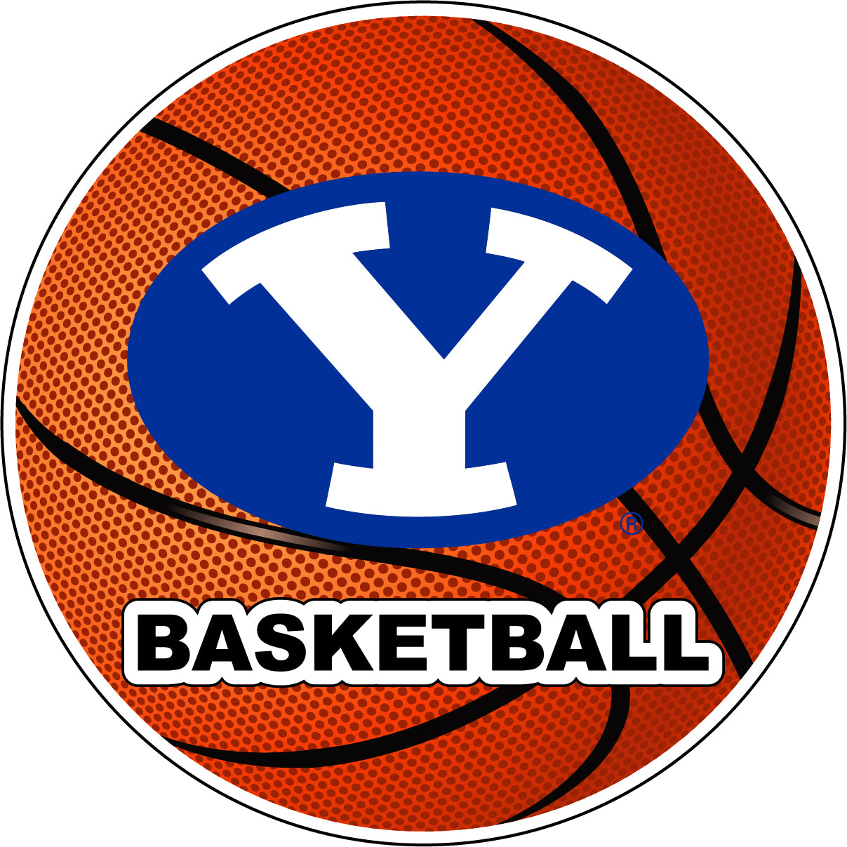 Brigham Young Cougars 4-Inch Round Basketball Vinyl Decal Sticker