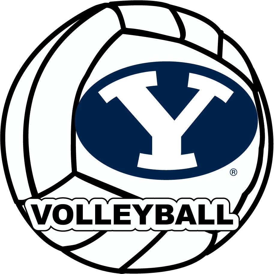 Brigham Young Cougars 4-Inch Round Volleyball Vinyl Decal Sticker