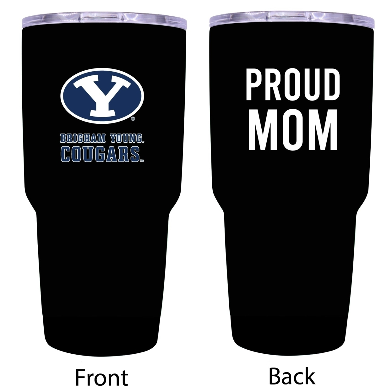 R And R Imports Brigham Young Cougars Proud Mom 24 Oz Insulated Stainless Steel Tumblers Black.