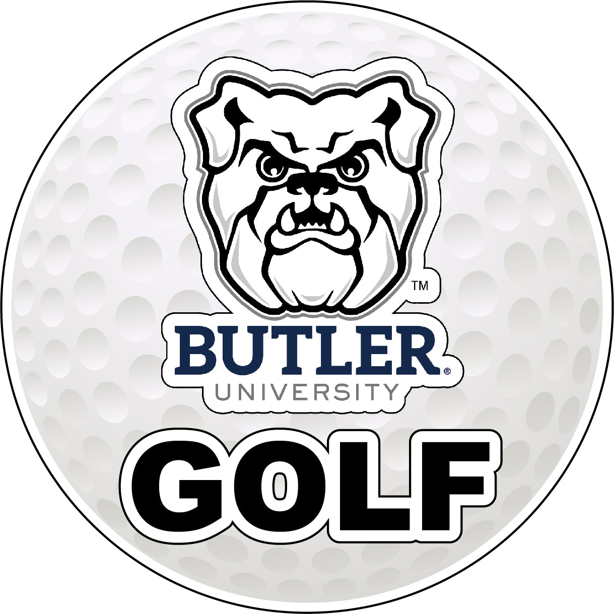 Butler Bulldogs 4-Inch Round Golf Ball Vinyl Decal Sticker