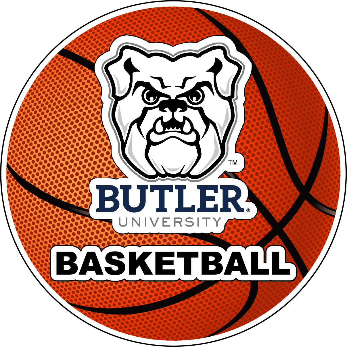 Butler Bulldogs 4-Inch Round Basketball Vinyl Decal Sticker