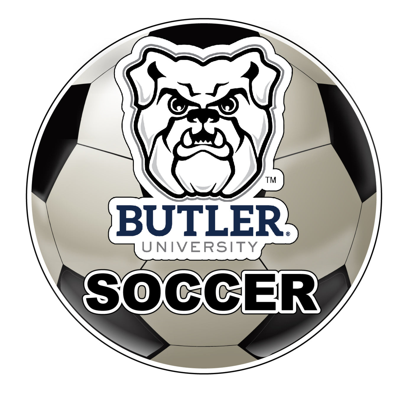 Butler Bulldogs 4-Inch Round Soccer Ball Vinyl Decal Sticker