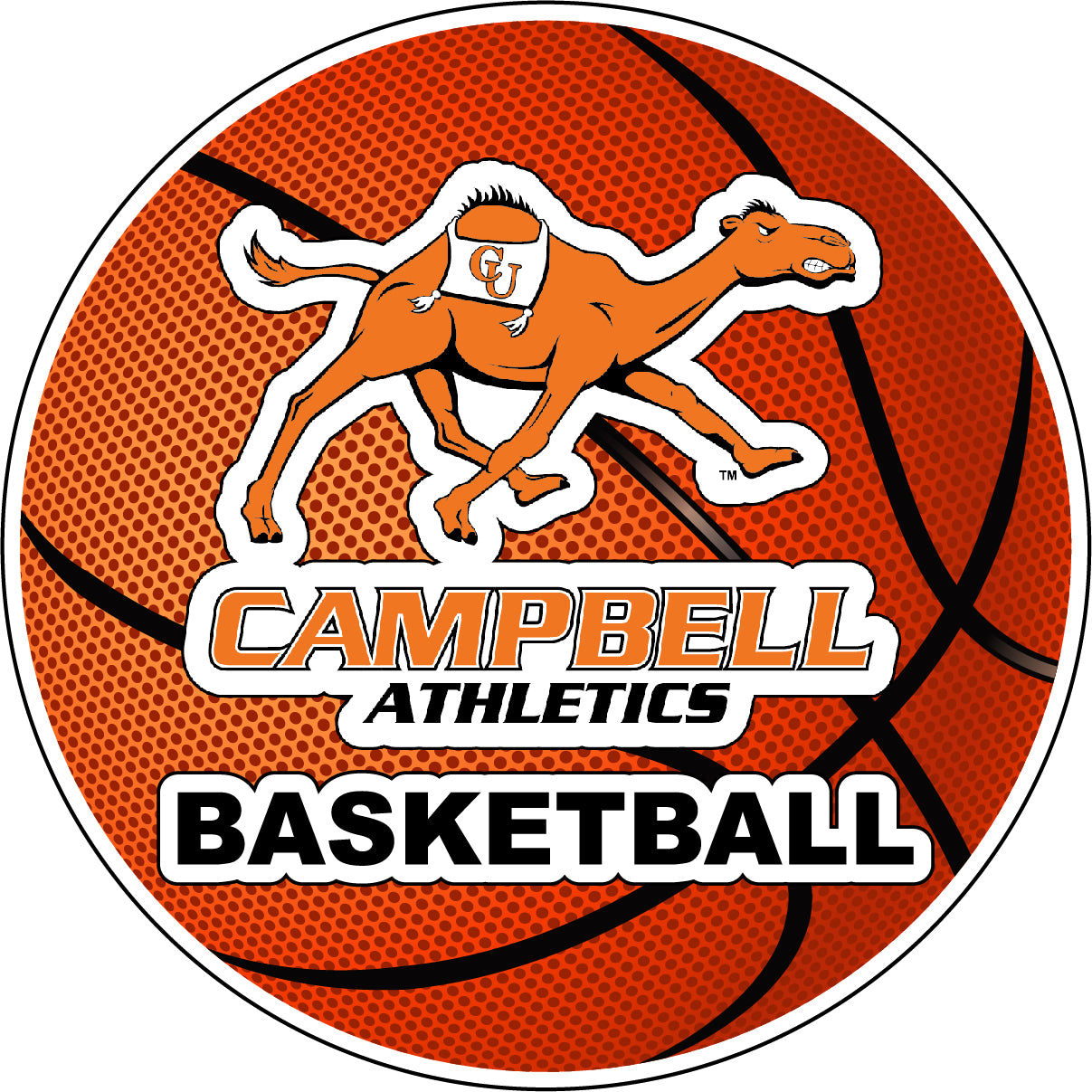 Campbell University Fighting Camels 4-Inch Round Basketball Vinyl Decal Sticker