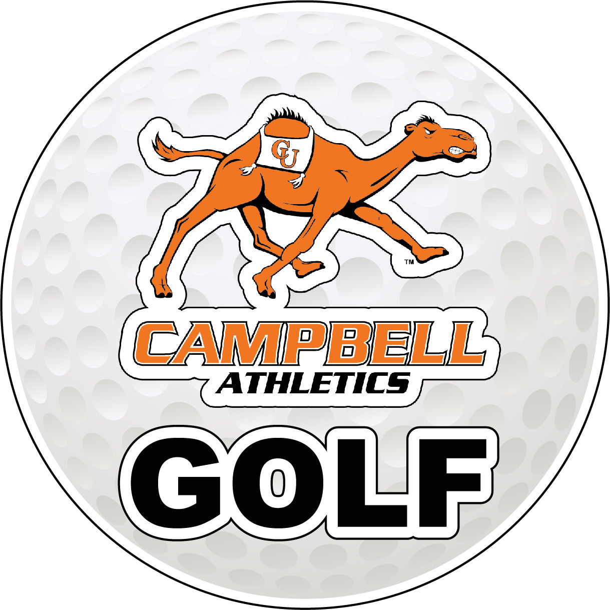 Campbell University Fighting Camels 4-Inch Round Golf Ball Vinyl Decal Sticker