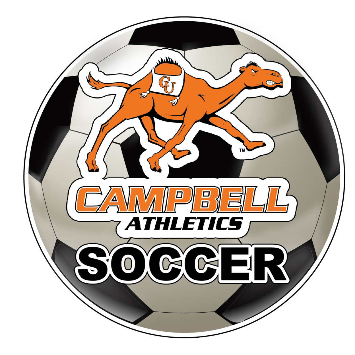 Campbell University Fighting Camels 4-Inch Round Soccer Ball Vinyl Decal Sticker