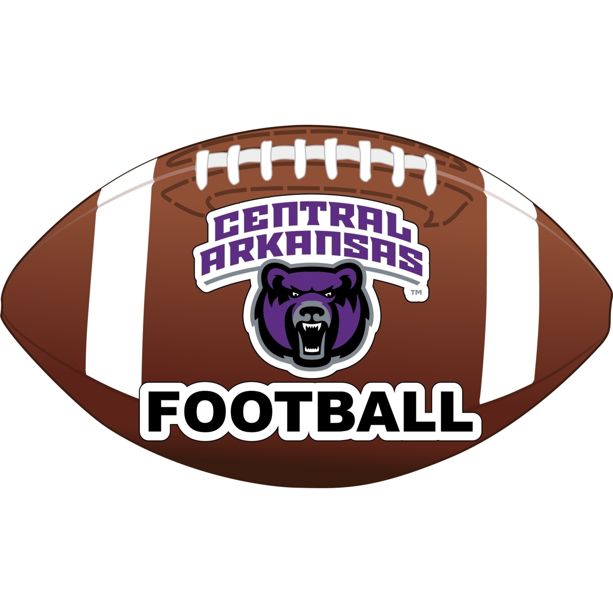 Central Arkansas Bears 4-Inch Round Football Vinyl Decal